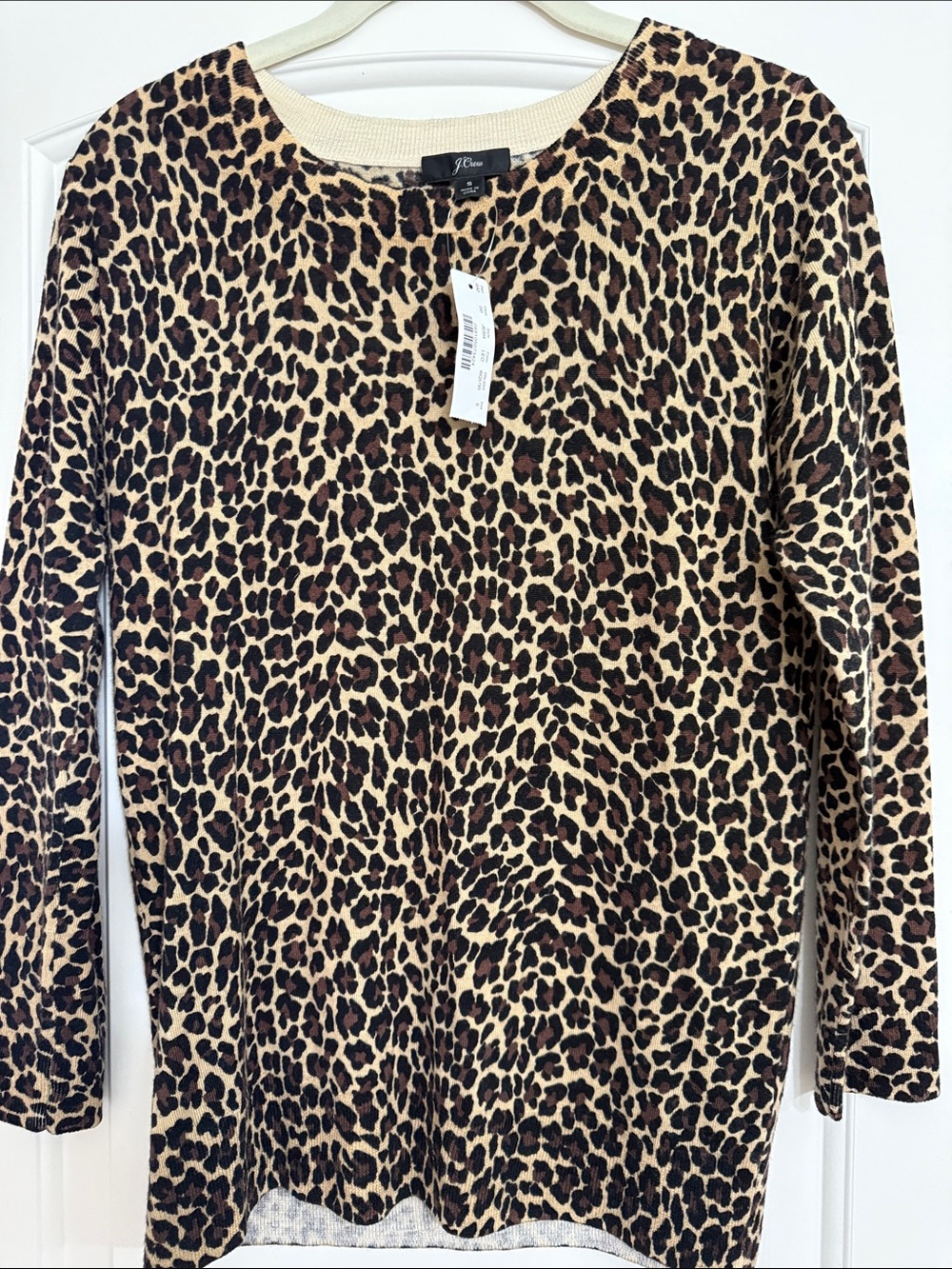 NWT Jcrew Leopard Print 3/4 Sleeve Sweater - Animal Print